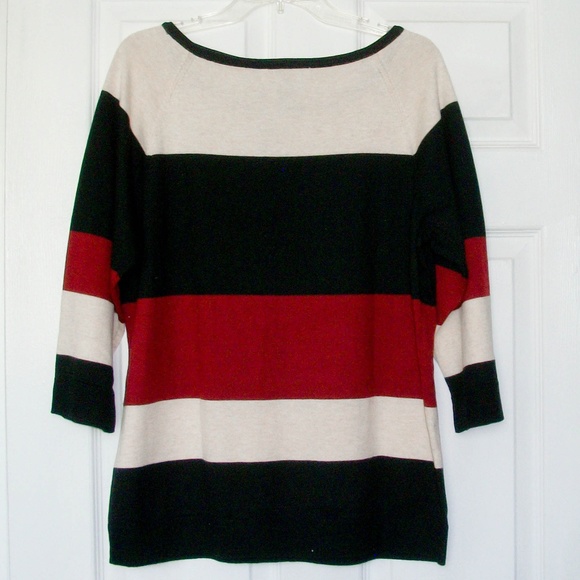 New! Karen Scott | Color-block Sweater - Size: L - Picture 2 of 5